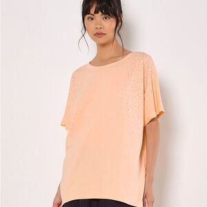 NWT APRICOT Light Peach Short Sleeve Women's Tee size 6